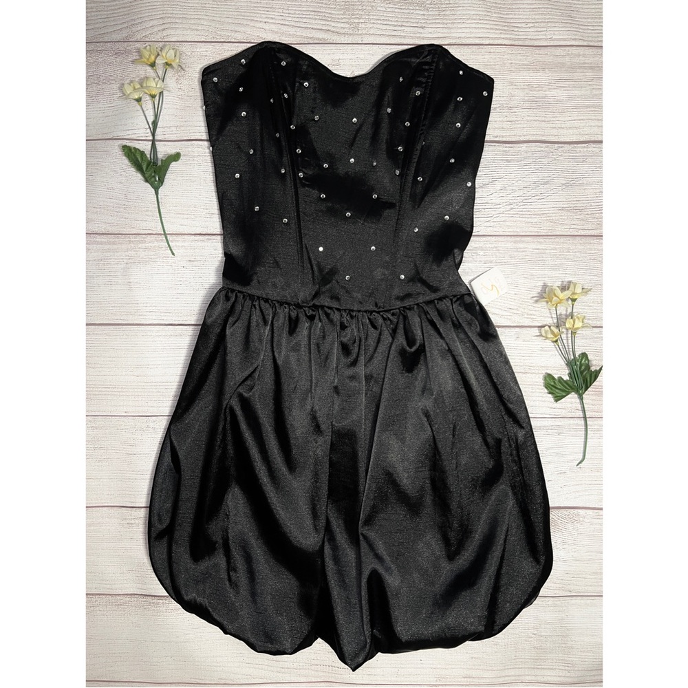 Better B. Embellished Strapless Ruched Party Dress